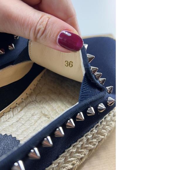 Espaboat WOMEN'S Navy Blue Spike Slip On Slides Shoes Espadrilles E163 - Picture 5 of 12